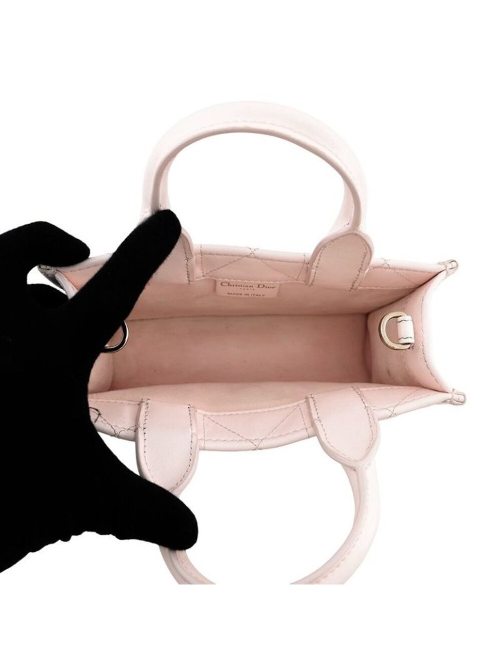 Dior Handbag Macro Cannage Book Tote Mini Calf Leather - Picture 6 of 10